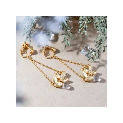 Bijoux|Maison Ghibli Bijou Boucle d’oreilles Clip Totoro Blanc Caché Dans Une Feuille - Mo