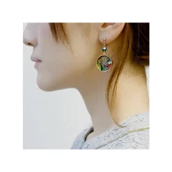 Bijoux|Maison Ghibli Bijou Boucles d’oreilles à clips Louise & Baron Vitrail - Si tu tends