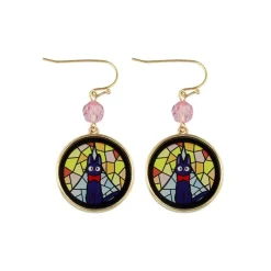 Bijoux|Maison Ghibli Bijou Boucles d’oreilles Jiji Vitrail - Kiki la petite Sorcière