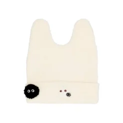 Textile|Maison Ghibli Bonnet Laine À Oreilles Totoro Blanc - Mon Voisin Totoro