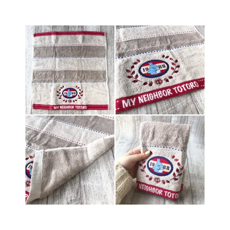 Linge De Maison|Maison Ghibli Boîte cadeau 3 serviettes Couture en denim - Mon Voisin Totoro