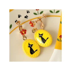 Bijoux|Maison Ghibli Boucles d’oreilles à clips fantaisie jaunes Jiji - Kiki la petite sor