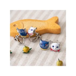 Bijoux|Maison Ghibli Boucles d’oreilles à clips Yuki & Lune - Le Royaume des chats