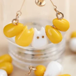 Bijoux|Maison Ghibli Boucles d’oreilles Totoro blanc & Maïs - Mon Voisin Totoro