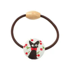Accessoires|Maison Ghibli Élastique à Cheveux Jiji Cerise - Kiki la petite sorcière