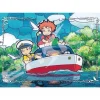 Puzzle|Maison Ghibli Puzzle Vitrail 208P Ponyo & Sosuke sur le bateau - Ponyo sur la falai