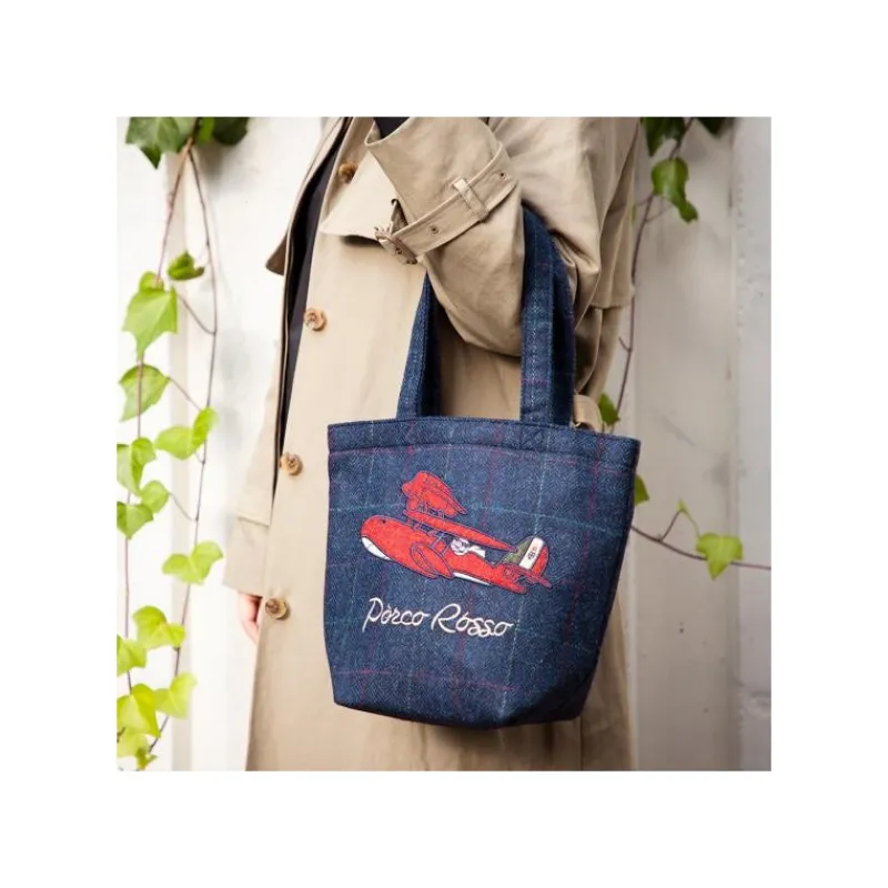 Sacs|Maison Ghibli Sac en Laine Brodé Hydravion - Porco Rosso