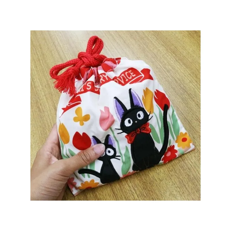 Sacs|Maison Ghibli Sacoche à cordon Jiji et Chaton 20 x 19 cm - Kiki la petite sorcière