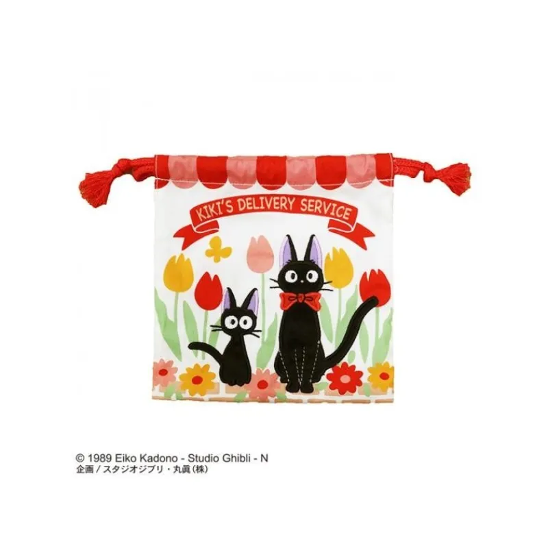 Sacs|Maison Ghibli Sacoche à cordon Jiji et Chaton 20 x 19 cm - Kiki la petite sorcière