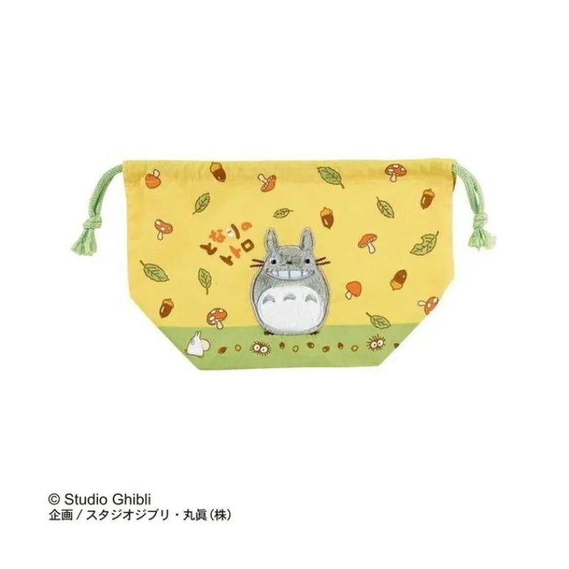 Sacs|Maison Ghibli Sacoche à cordon Totoro noix et champignons 17x26 - Mon Voisin Totoro
