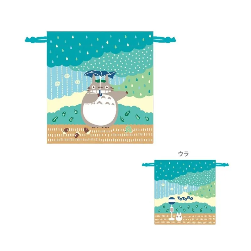 Sacs|Maison Ghibli Sacoche à cordon Totoro sous la pluie 20 x 19 cm - Mon Voisin Totoro