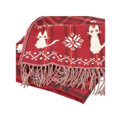 Textile|Maison Ghibli Étole avec accroche Jiji motifs à carreaux - Kiki la petite sorcière