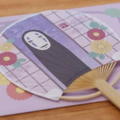 Accessoires|Maison Ghibli Éventail Bambou & Enveloppe No Face avec Fleur - Le Voyage de Chihiro