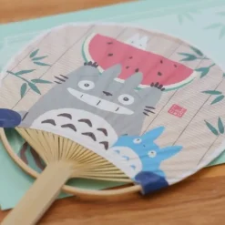 Accessoires|Maison Ghibli Éventail Bambou & Enveloppe Totoro avec Pastèque - Mon Voisin Totoro
